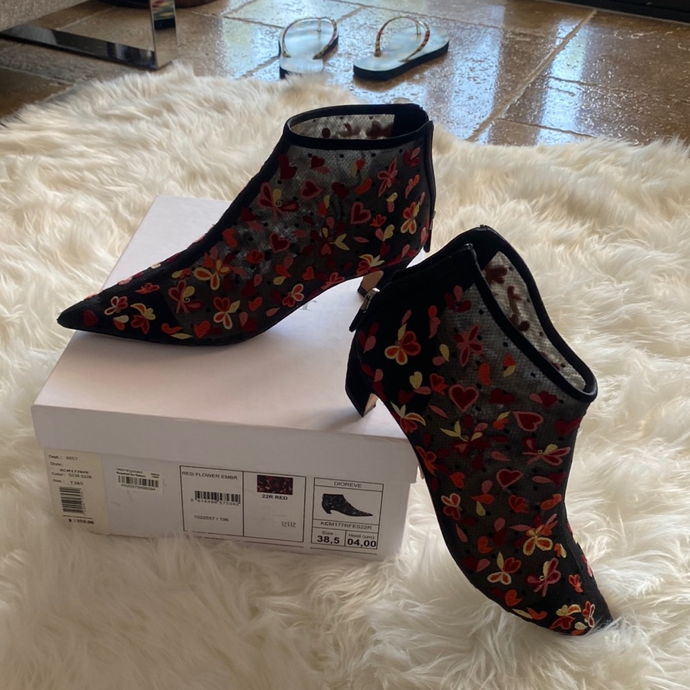 Dior ladies embroidered ankle boots